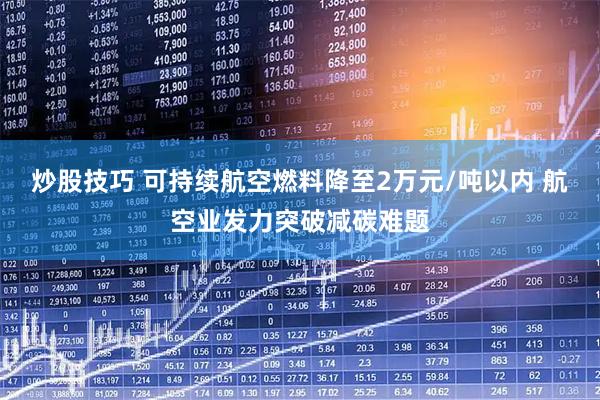 炒股技巧 可持续航空燃料降至2万元/吨以内 航空业发力突破减碳难题